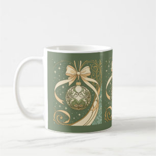Weihnachtsbaumschmuck Blau Und Beige Art Nouveau Kaffeetasse