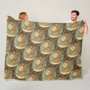 Weihnachtsbaumschmuck Braun und Beige Art Nouveau Fleecedecke
