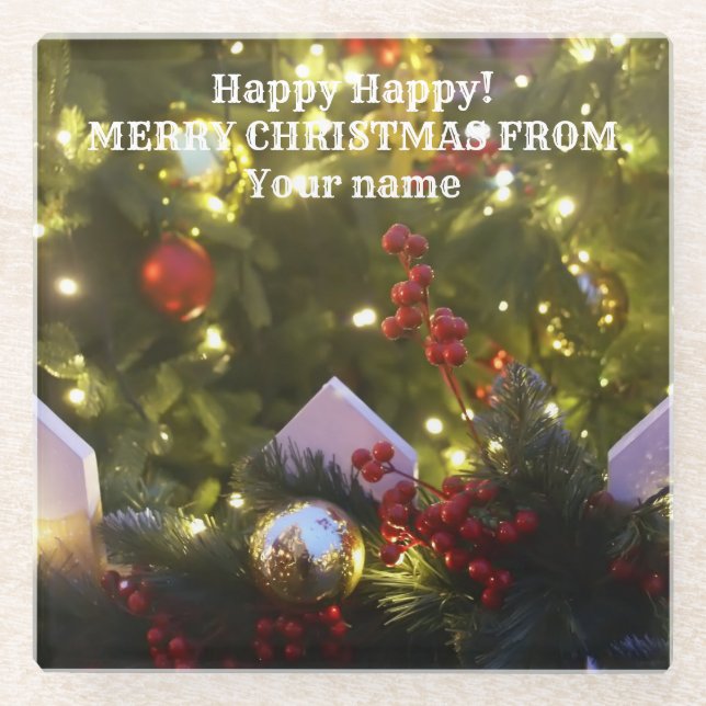 Weihnachtsbaumschmuck Glasuntersetzer (Vorderseite)