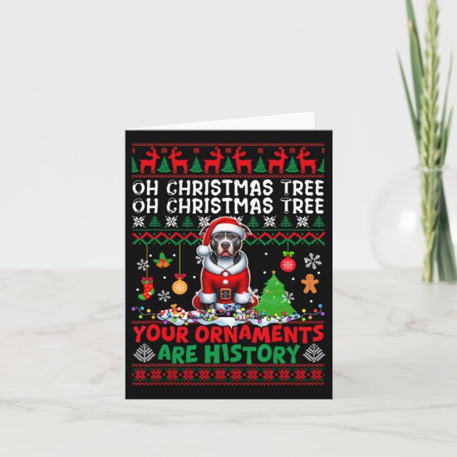 Weihnachtsbaumschmuck ist Geschichte Sweater Santa Karte (Vorderseite)