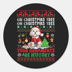 Weihnachtsbaumschmuck ist Geschichte Sweater Santa Runder Aufkleber