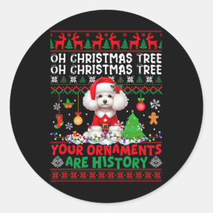 Weihnachtsbaumschmuck ist Geschichte Sweater Santa Runder Aufkleber