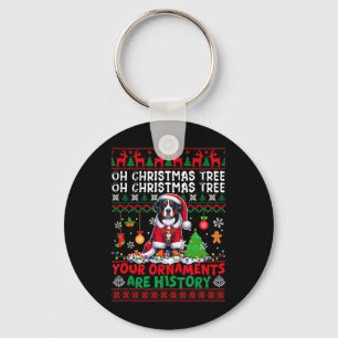 Weihnachtsbaumschmuck ist Geschichte über Schweize Schlüsselanhänger