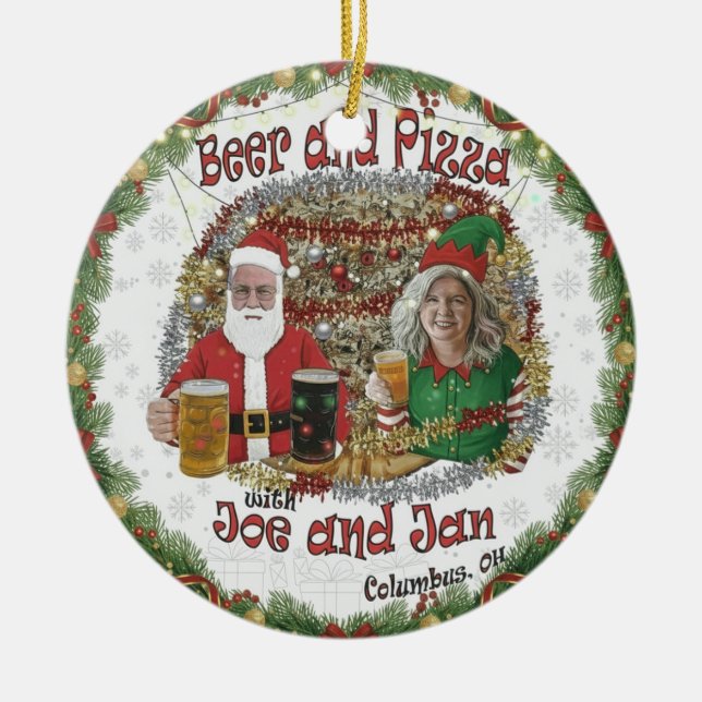 Weihnachtsbaumschmuck Keramik Ornament (Vorne)
