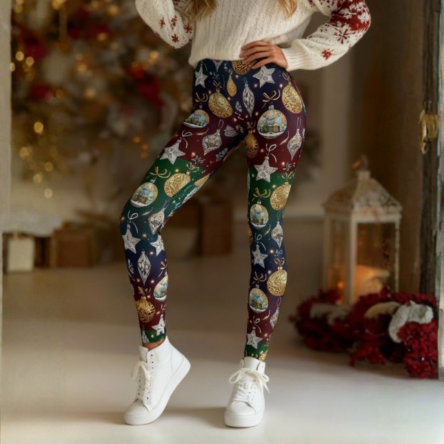 Weihnachtsbaumschmuck-Leggings Leggings (Step into the season with our Christmas Ornament Leggings by Becky Boom)