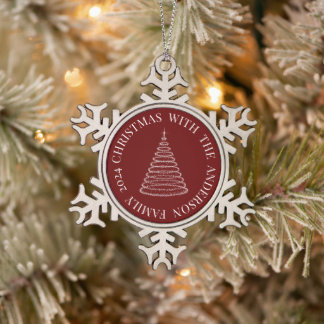 Weihnachtsbaumschmuck mit Schneeflocken Zinn-Ornament