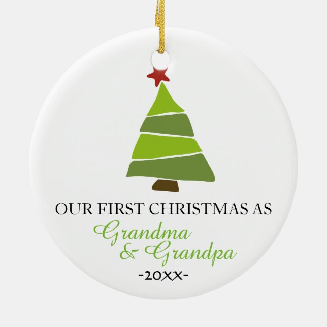 Weihnachtsbaumschmuck Oma und Opa Keramikornament (Hinten)