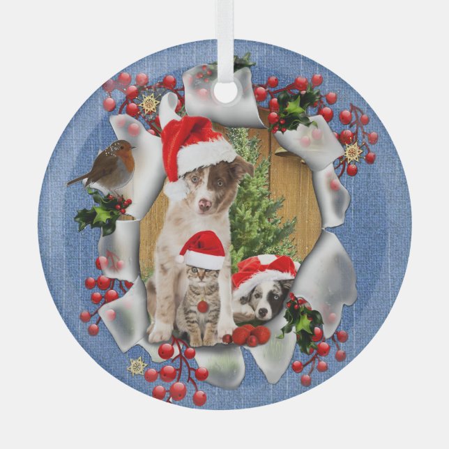 Weihnachtsbaumschmuck Ornament Aus Glas (Vorderseite)