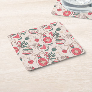 Weihnachtsbaumschmuck-Papierset Rechteckiger Pappuntersetzer