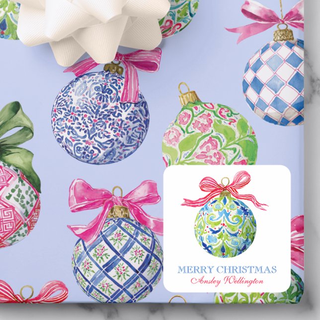 Weihnachtsbaumschmuck Quadratischer Aufkleber (Von Creator hochgeladen)