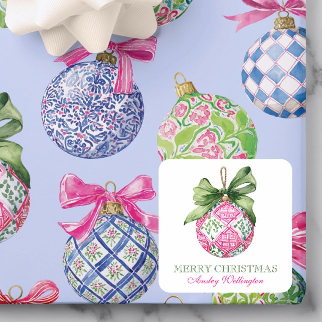 Weihnachtsbaumschmuck Quadratischer Aufkleber (Von Creator hochgeladen)