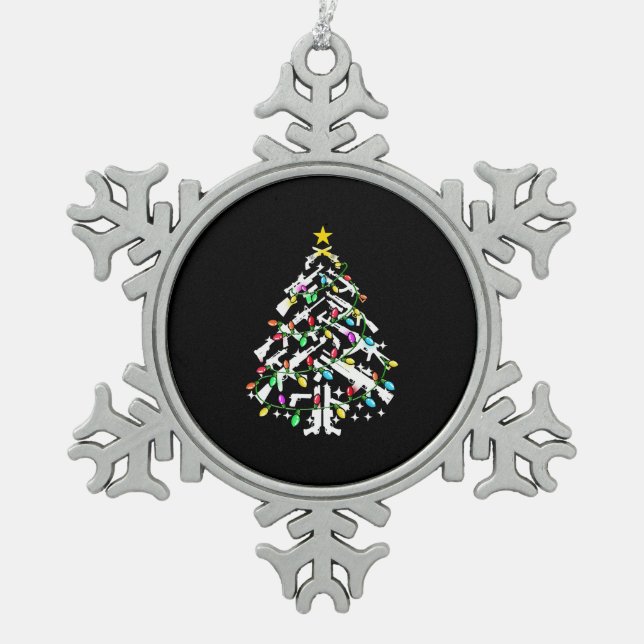 Weihnachtsbaumschmuck Schneeflocken Zinn-Ornament (Vorderseite)