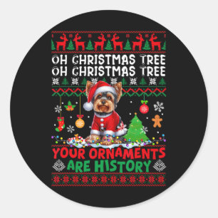 Weihnachtsbaumschmuck sind Geschichte Sweater York Runder Aufkleber