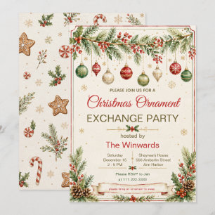 Weihnachtsbaumschmuck-Tauschparty Einladung