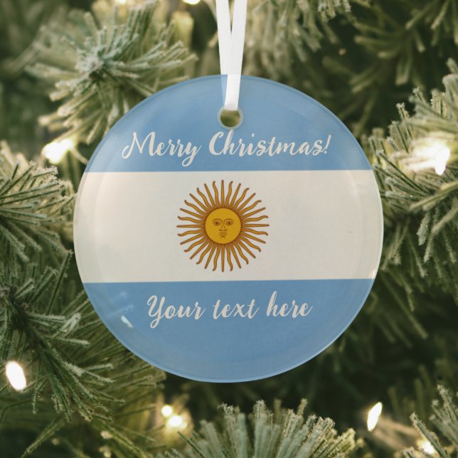 Weihnachtsbaumschmuck unter argentinischer Flagge Ornament Aus Glas (InSitu)
