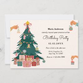 Weihnachtsbaumschmuck zum Geburtstag Einladung