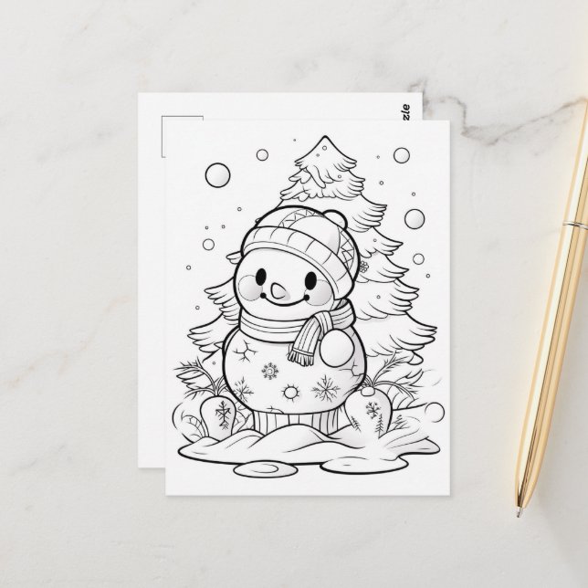 Weihnachtsbaumschneedecke Postkarte (Vorderseite/Rückseite Beispiel)