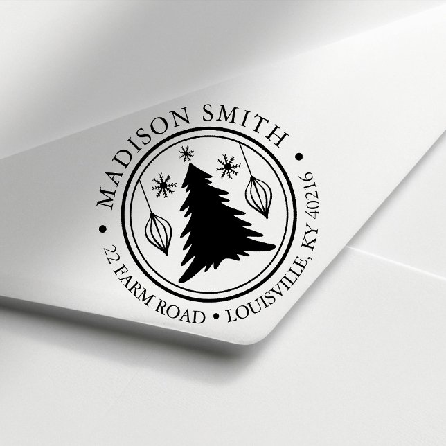 Weihnachtsbaumschneeflocken Rücksendeadresse Permastempel (Von Creator hochgeladen)