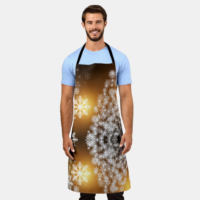 Weihnachtsbaumschneeflocken Schürze (Getragen)