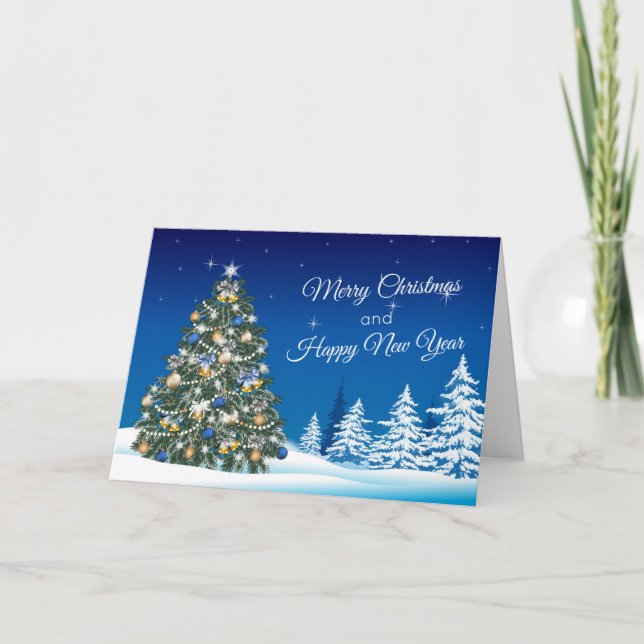 Weihnachtsbaumschneekarte Feiertagskarte (Vorderseite)