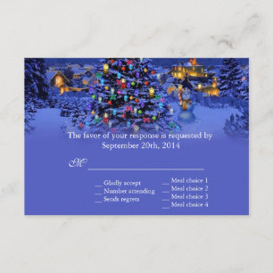 Weihnachtsbaumschneezeit RSVP Karte