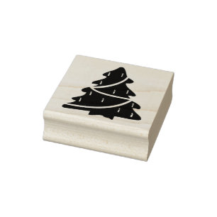 Weihnachtsbaumsilhoette Briefmarke Gummistempel