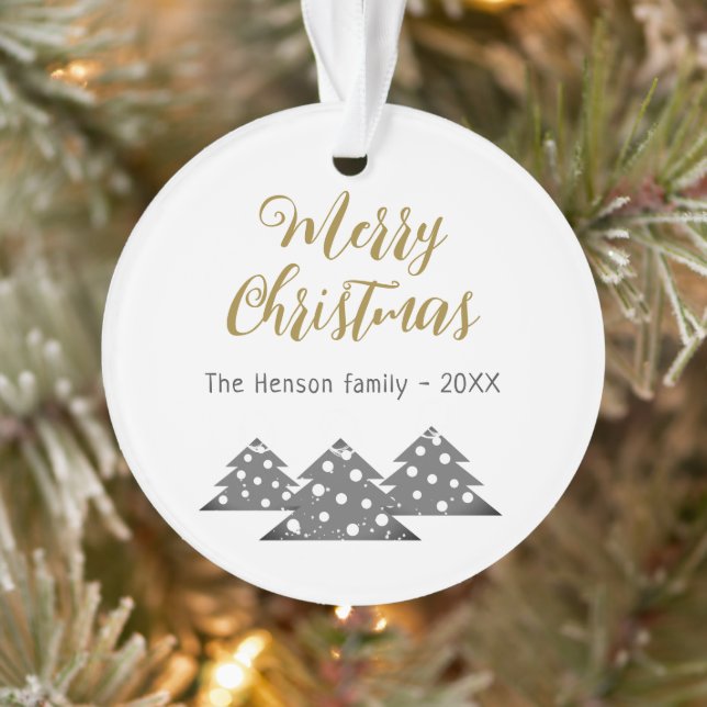 Weihnachtsbaumskript Minimalistische Festfamilie Ornament (Baum)