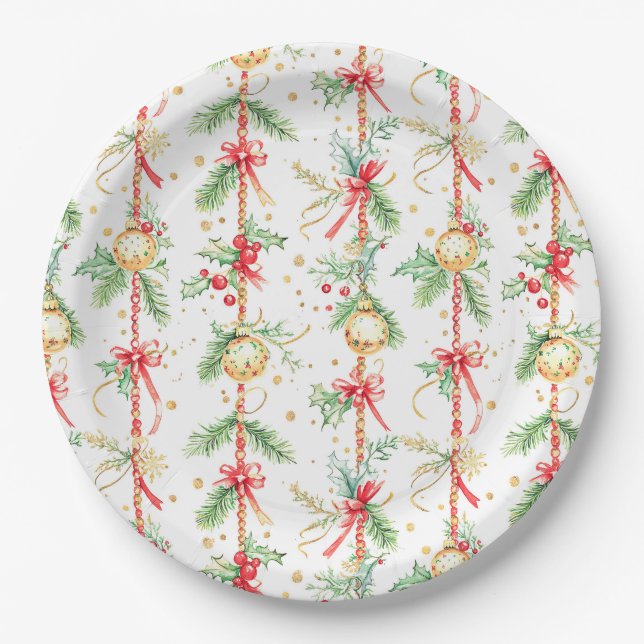 Weihnachtsbaumsteine Pappteller (Vorderseite)