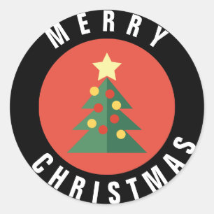 Weihnachtsbaumsticker Runder Aufkleber