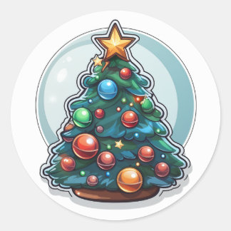 Weihnachtsbaumsticker Runder Aufkleber