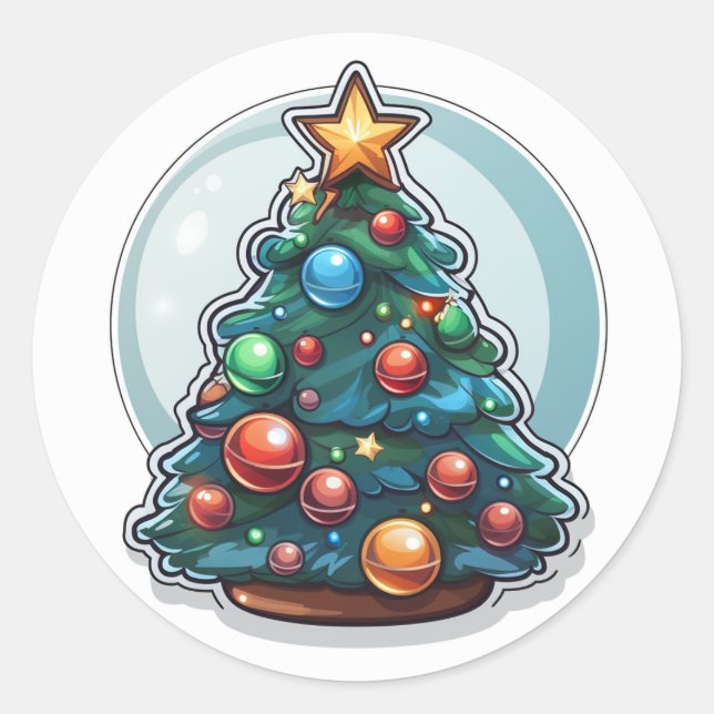 Weihnachtsbaumsticker Runder Aufkleber (Vorderseite)