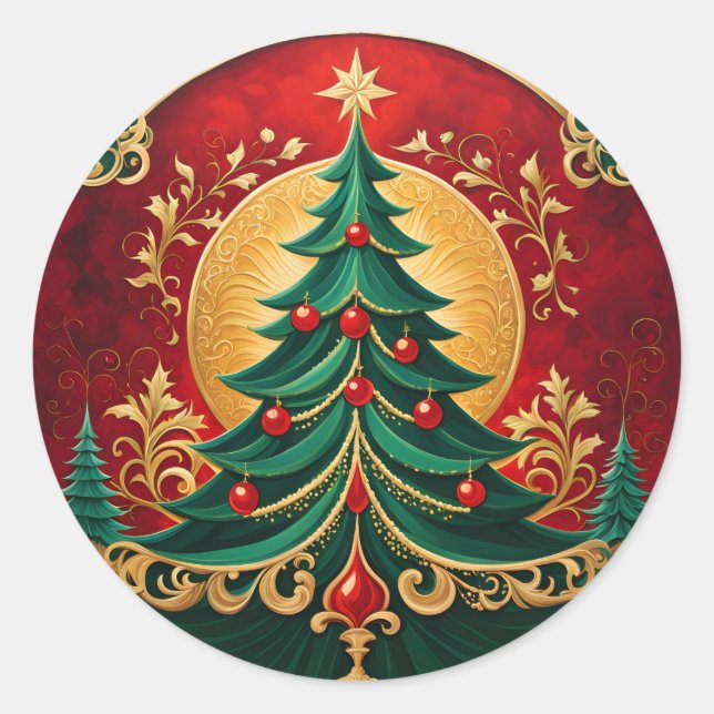 Weihnachtsbaumsticker Runder Aufkleber (Vorderseite)