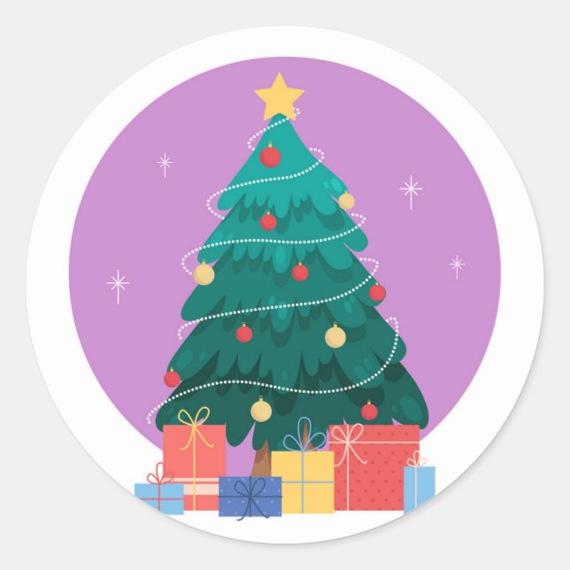 Weihnachtsbaumsticker - Rundsticker Runder Aufkleber (Vorderseite)