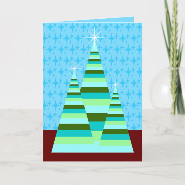 Weihnachtsbaumstreifen Feiertagskarte (Vorderseite)