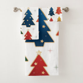 Weihnachtsbaumstruktur Badhandtuch Set