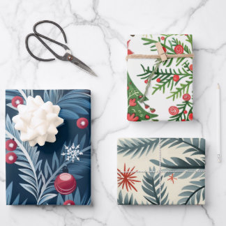 Weihnachtsbaumstruktur Geschenkpapier Set