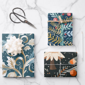 Weihnachtsbaumstruktur Geschenkpapier Set