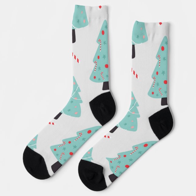 Weihnachtsbaumstruktur Socken (Linkes Detail)