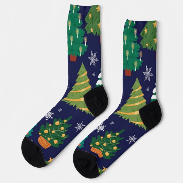 Weihnachtsbaumstruktur Socken (Linkes Detail)