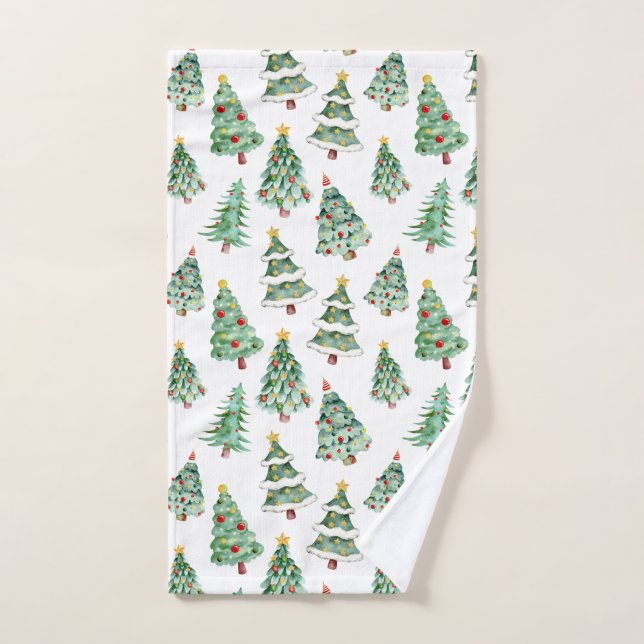 Weihnachtsbaumstruktur weiß grün niedlich handtuch (Handtuch)