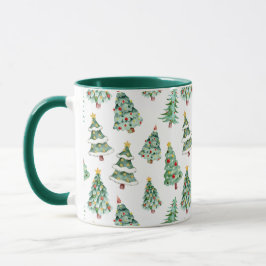 Weihnachtsbaumstruktur weiß grün niedlich tasse