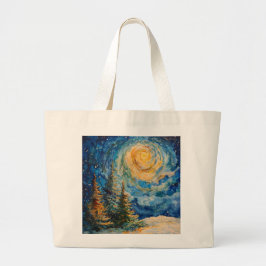 Weihnachtsbaumtasche inspiriert von van gogh jumbo stoffbeutel
