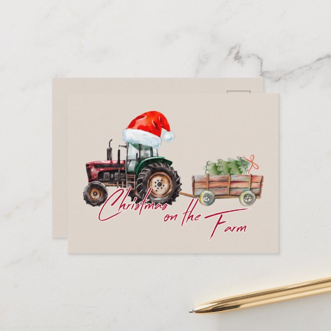 Weihnachtsbaumtiere Feiertagspostkarte (Vorderseite/Rückseite Beispiel)