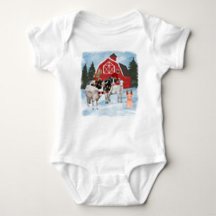 Weihnachtsbaumtiere & Stall Baby Strampler