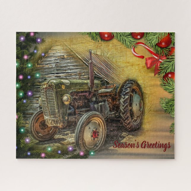 Weihnachtsbaumtraktor mit Weihnachtsbaum (Horizontal)