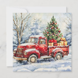 Weihnachtsbaumtransporter Feiertagskarte