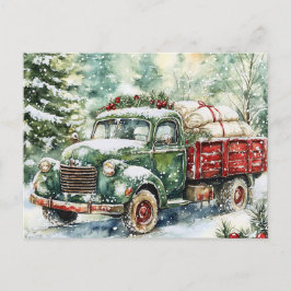 Weihnachtsbaumtransporter Feiertagspostkarte