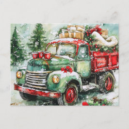 Weihnachtsbaumtransporter Feiertagspostkarte