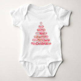 Weihnachtsbaumtypografie Baby Strampler