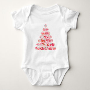 Weihnachtsbaumtypografie Baby Strampler